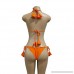aliveGOT Women's Bikini Set Brazilian Push up Halter Swimwear Tie Side Swimsuit Orange Orange
